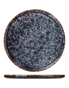 Тарелка круглая Стоун 267х267х15мм фарфор сине серый Kunstwerk
