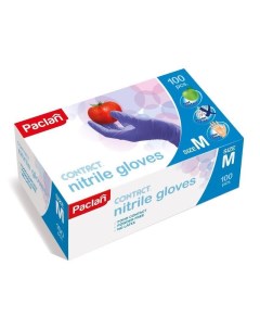 Перчатки хозяйственные Contact Nitrile Gloves Нитриловые 100 шт размер M Paclan