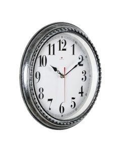 Часы круглые 28 5 см корпус черный с серебром Классика Рубин