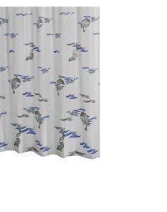 Штора для ванных комнат Delphin синий голубой 180Х200 Aqm Ridder