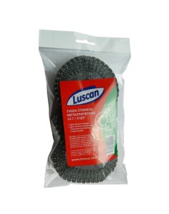 Губка для мытья посуды металлическая 100х100х15 мм 12 г 3 шт в уп Economy Luscan