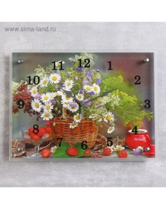 Часы настенные Цветы Цветы и ягоды 30х40 см Сюжет