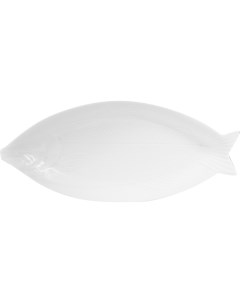 Сервировочное блюдо Рыба 440х190х31мм фарфор белый Kunstwerk