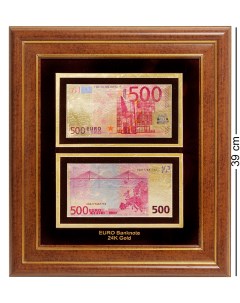 Панно Банкнота 500 EUR евро Евросоюз 2 size HB 004 Gold leaf