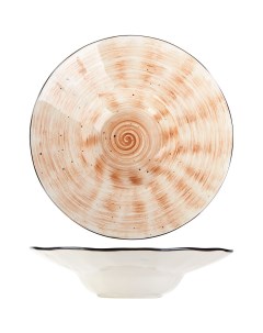 Тарелка для пасты Пастораль 290х290х70мм фарфор оранжевый Kunstwerk