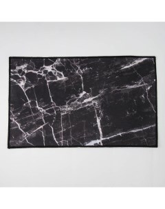 Коврик Мрамор 50x80 см цвет чёрный Доляна