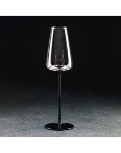 Бокал для шампанского Идеал 240 мл 7 2x26 см цвет чёрный Magistro