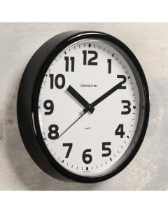 Часы настенные серия Классика плавный ход d 22 5 cм черные Nobrand