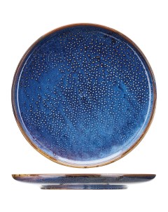 Тарелка круглая Ирис 290х290х27мм фарфор голубой Kunstwerk