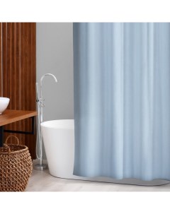 Штора для ванной комнаты SAVANNA Классик с люверсами 180x180 см EVA цвет голубой Nobrand