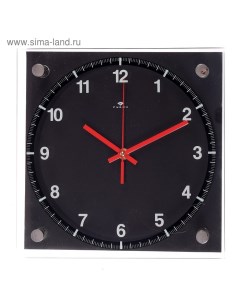 Часы настенные Классика Черная классика 25х25 см Рубин