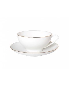 Чашка с блюдцем чайная Купольная Золотая лента Императорский фарфоровый завод