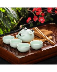 Набор для чайной церемонии Тясицу 8 предметов чайник 4 чашки щипцы салфеточка Nobrand