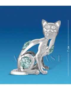 Фигурка серебр Кошка с цв кр Юнион AR 3746 7 113 601859 Crystal temptations