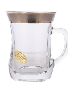 Набор чайных чашек 225 мл 6 шт Матовая полоса платина 165066 Union glass
