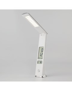 Настольная светодиодная лампа 80504 1 белый с часами 4200 К 5 Вт Eurosvet