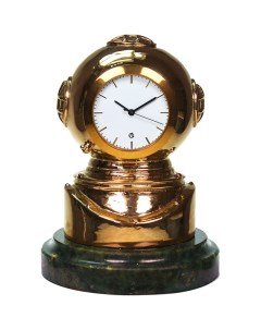 Настольные часы Водолаз из бронзы и змеевика 10 см Baojuzi