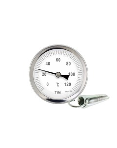 Термометр биметаллический с накладной пружинкой Tim