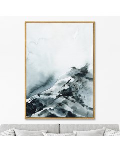 Репродукция картины на холсте Above the snow covered mountain peak 2021г 75х105см Картины в квартиру