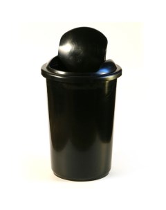 Корзина для бумаг и мусора Uni 12 литров подвижная крышка пластик чёрная Calligrata