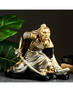 Фигура Самурай бронза серебро 32х20х25см Хорошие сувениры