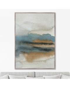 Репродукция картины на холсте Lakeside in the morning fog Размер картины 75х105см Картины в квартиру