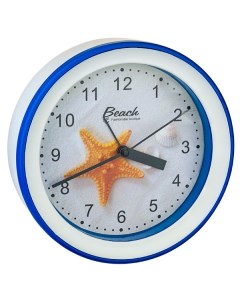 Часы Quartz будильник PF TC 009 круглые диам 15 3 см подвес на стену звезда Perfeo