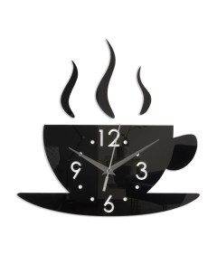 Часы наклейка Аромат кофе 28 х 28 см 1 ААА черные Nobrand