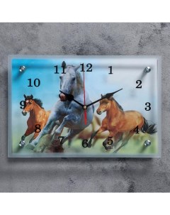 Часы настенные серия Животный мир Лошади 20х30 см Сюжет