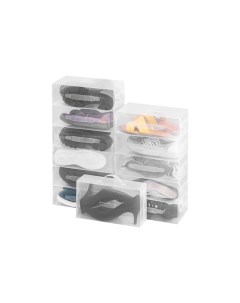 Набор 12 коробок для хранения женской обуви 30х18х10 см Прозрачные El casa
