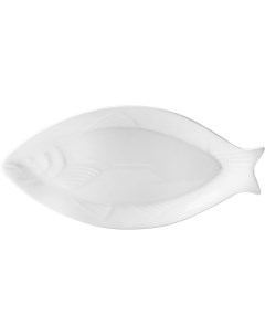 Сервировочное блюдо для рыбы 335х164х31мм фарфор белый Kunstwerk