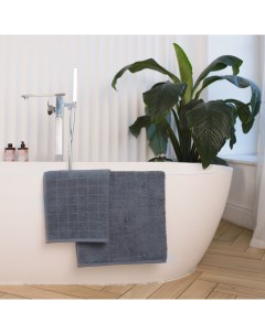 Набор из двух банных махровых полотенец Porto темно серый размер 50x80см 2 штуки Casa conforte