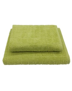 Набор из двух банных махровых полотенец Porto зеленый размеры 50x80см70x130см клетка Casa conforte
