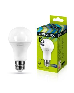 Лампа светодиодная LED A60 12W E27 6K Ergolux