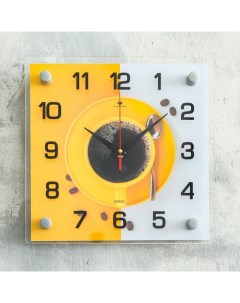 Часы настенные Кухня Кружка кофе плавный ход 25х25х4 см Рубин