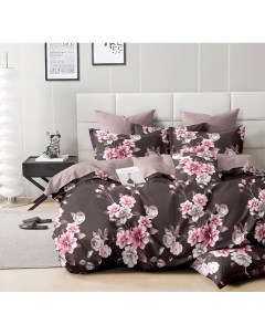 Комплект постельного белья с одеялом и простыней на резинке 1 5сп Selena
