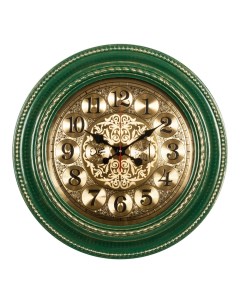 Часы круглые 60 см корпус зеленый с золотом Молитвы Рубин