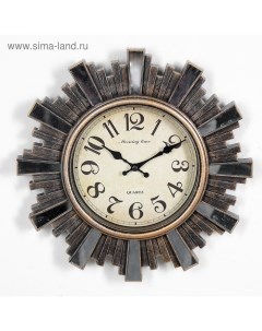 Часы настенные Интерьер Лучики Солнца d 30 см коричневые Nobrand