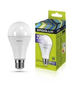 Лампа светодиодная LED A65 25W E27 6K Ergolux