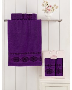 Комплект махровых полотенец REBEKA 50x90 70х140 см Фиолетовый Набор из 2 штук Karna