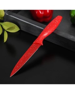Нож с антиналипающим покрытием Зефир универсальный лезвие 12 5 см цвет красный Доляна