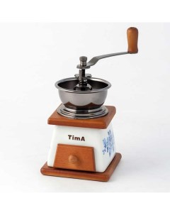Кофемолка керамическая ручная дерево гжель Tima
