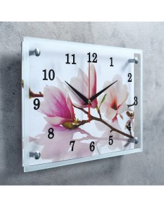 Настенные часы серия Цветы Бело сиреневые цветы 25х35 см Сюжет