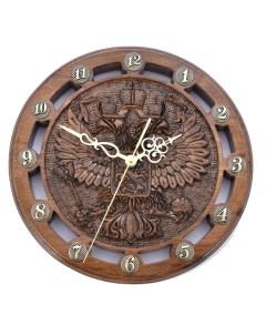 Часы настенные резные Герб России 30 Harutyunyan