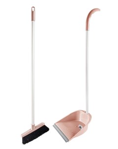 Щетка совок ленивка с длинной рукояткой розовая пластиковая 1 шт Proff
