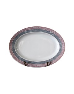Блюдо овальное Яна 24 см декор Серый мрамор с розовым кантом Thun