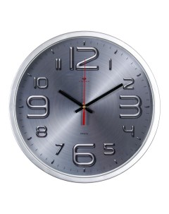 Часы круг D 30 см корпус серебряный хром Рубин