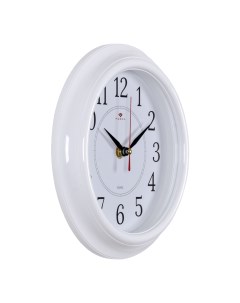 Часы круглые 21 см корпус белый Классика Рубин