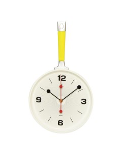 Часы настенные сковорода 25х43 см корпус желтый с белым Рубин