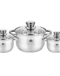 Набор посуды Haus MC 1699 Elite 6 предметов 1 8 2 5 3 5 л 16 18 20 см Mercury